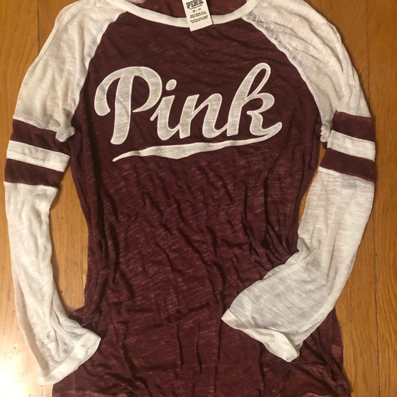 VS PINK Long Sleeve Baseball Style Shirt - Picture 3 of 3